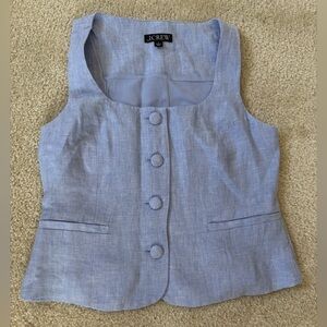 J. Crew Light Blue Button-Front Blouse Vest